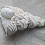 BERNIE S côtelé beige + velours écru