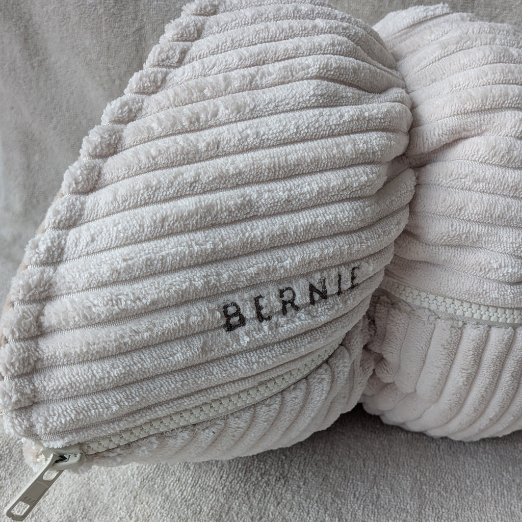 BERNIE S côtelé écru + velours beige