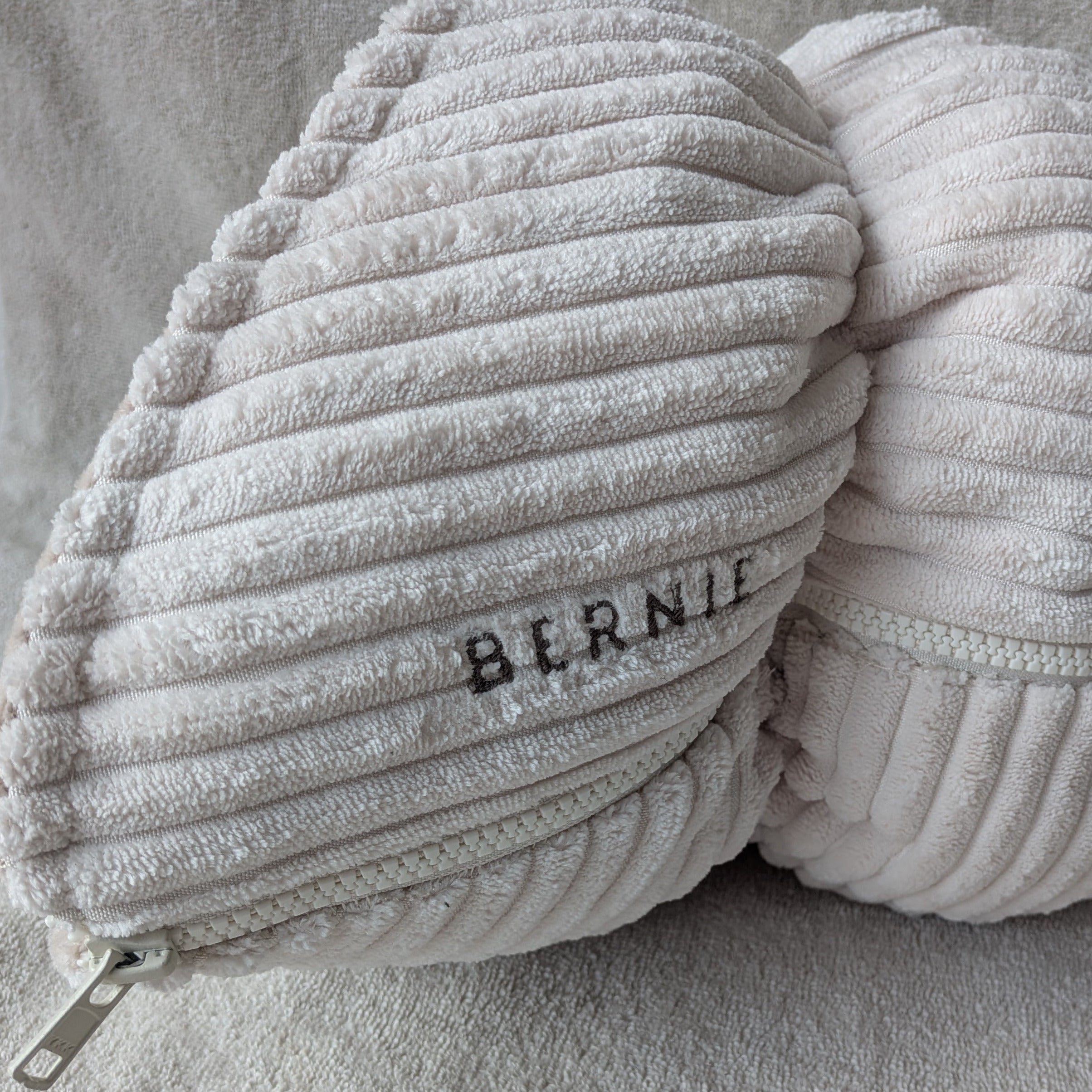 BERNIE S côtelé écru + velours beige