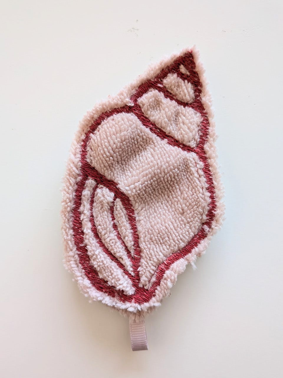 Lingette démaquillante coquillage- vieux rose et rouge